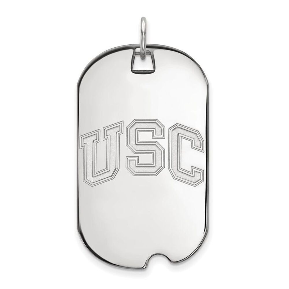 10K White Gold U. of Southern California Large Dog Tag Pendant